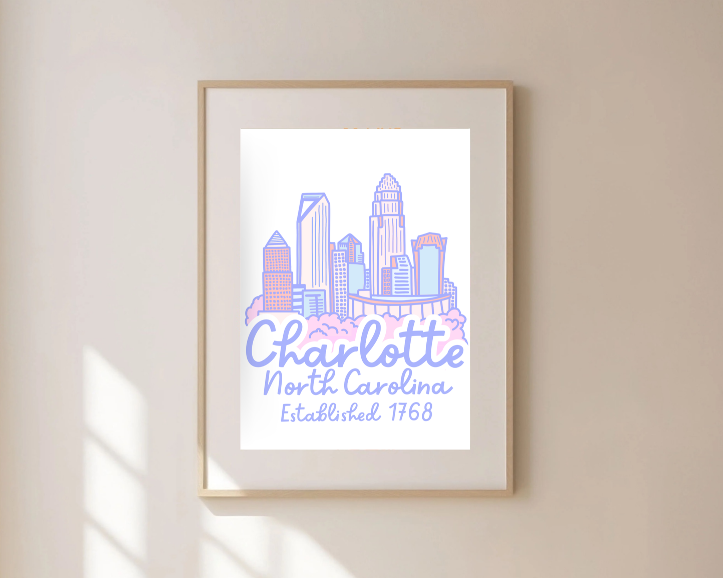 Charlotte Skyline Print