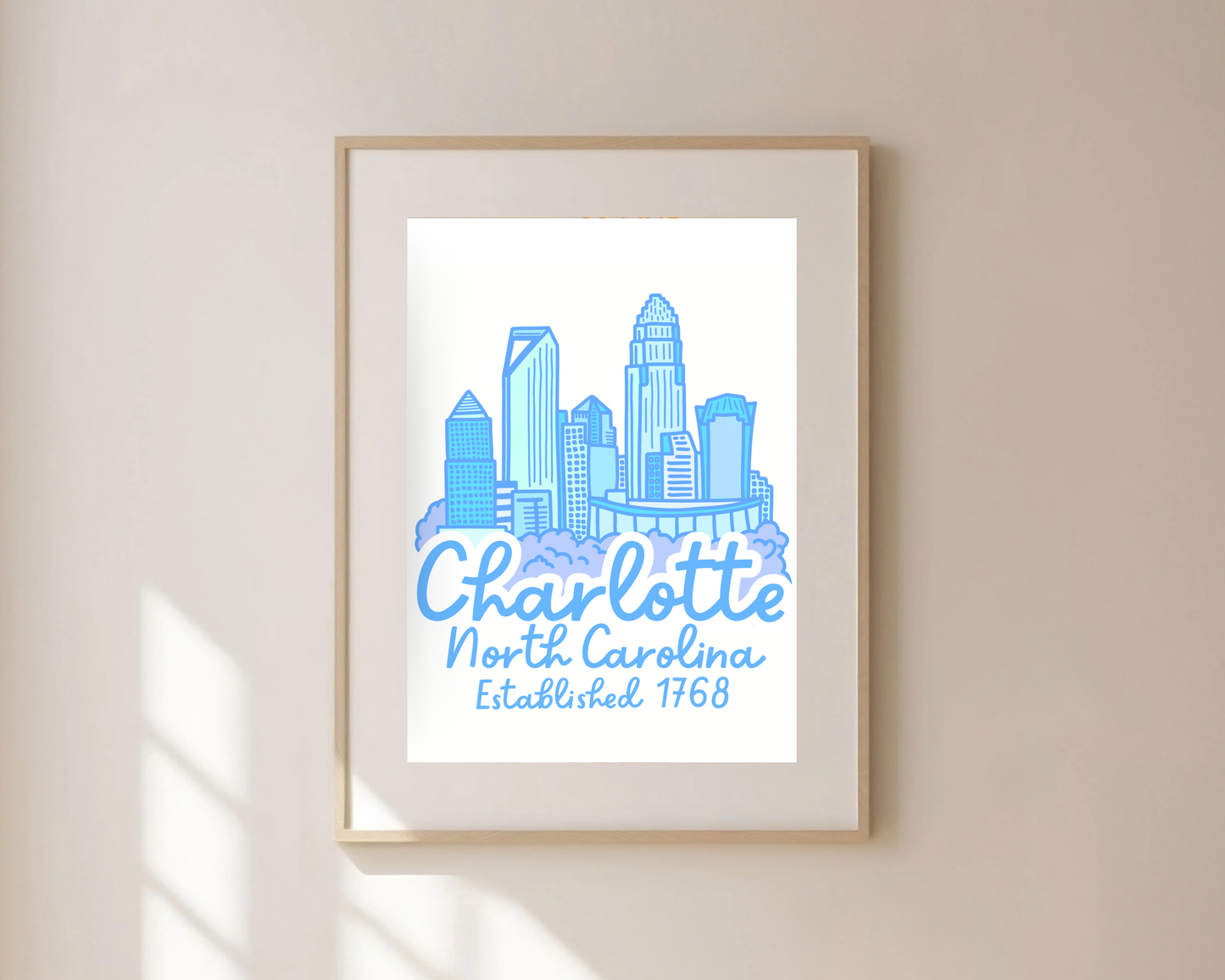 Charlotte Skyline Print