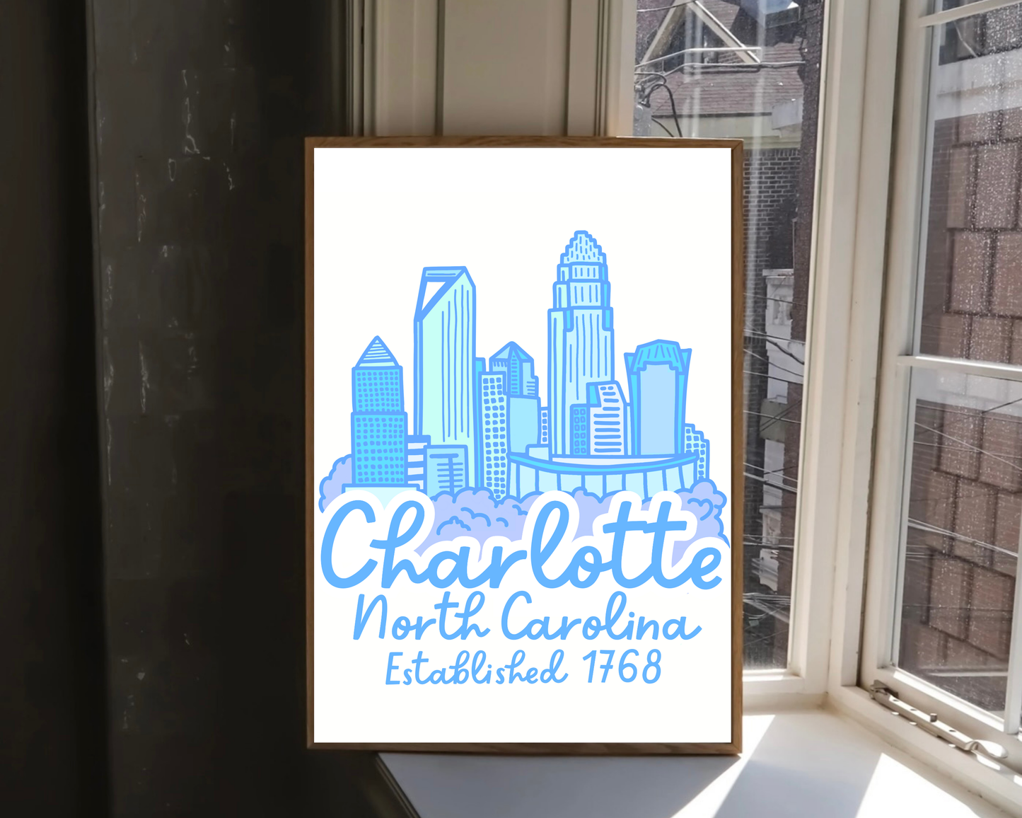 Charlotte Skyline Print