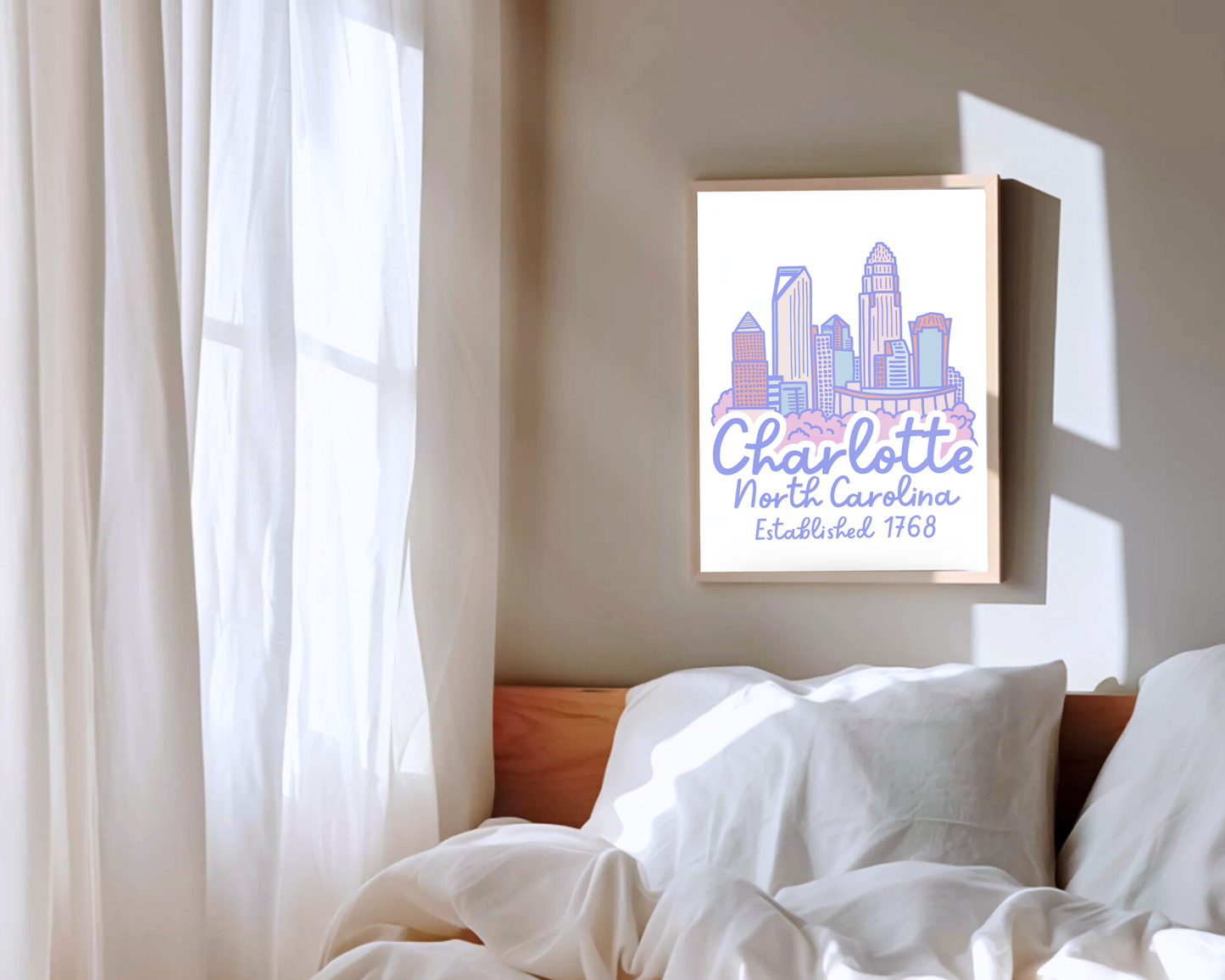 Charlotte Skyline Print