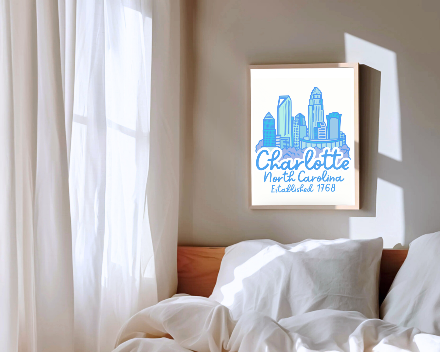 Charlotte Skyline Print