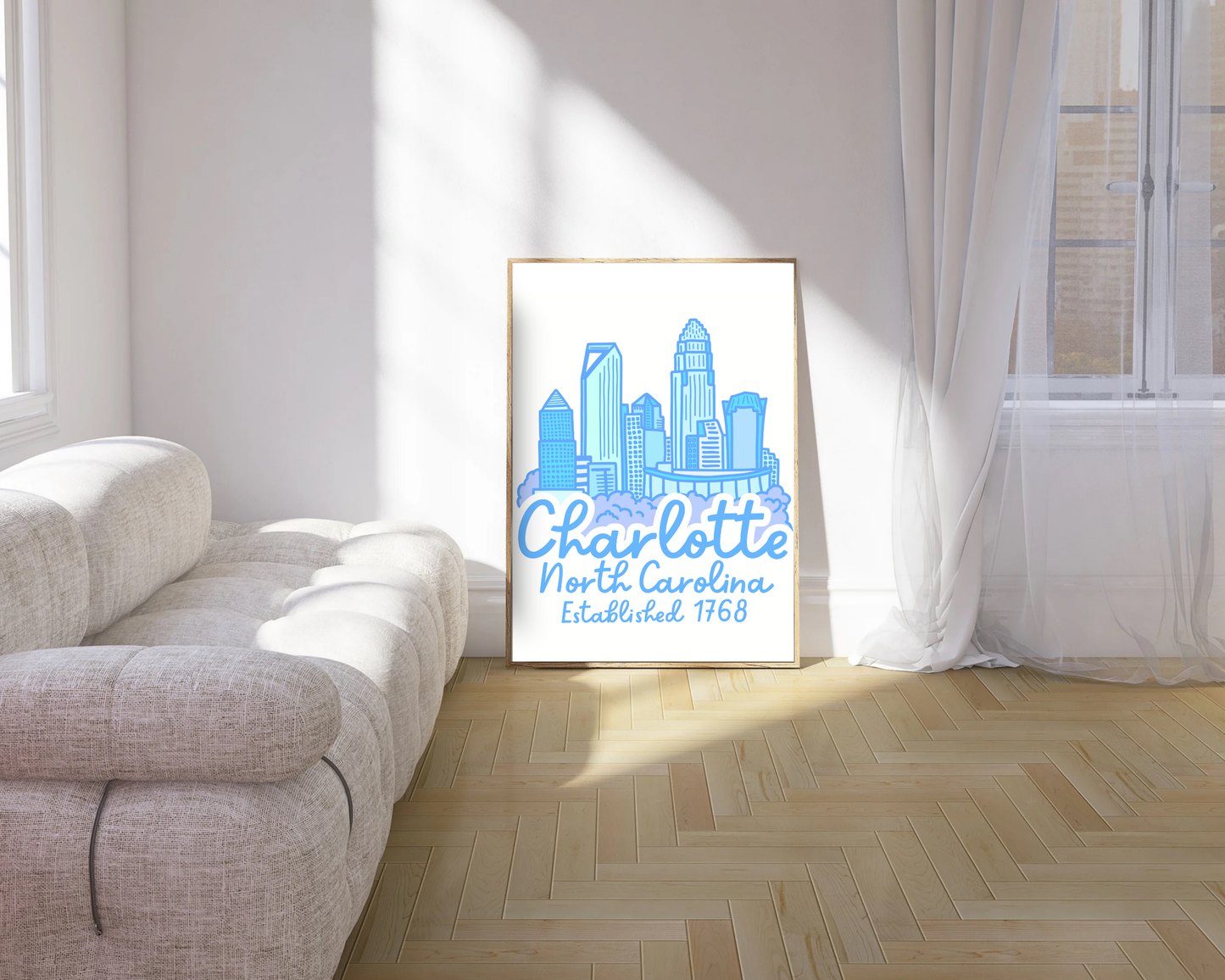 Charlotte Skyline Print