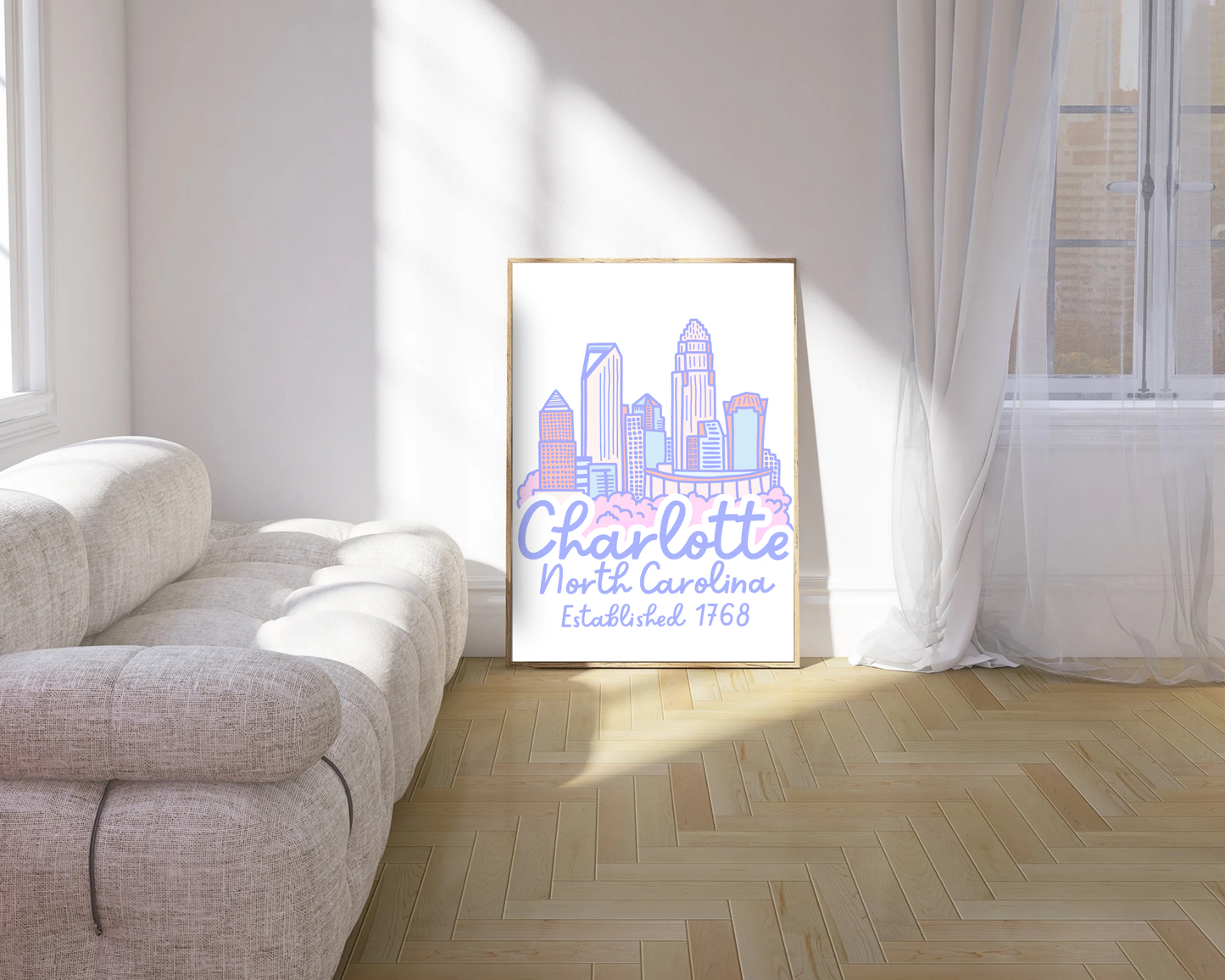 Charlotte Skyline Print