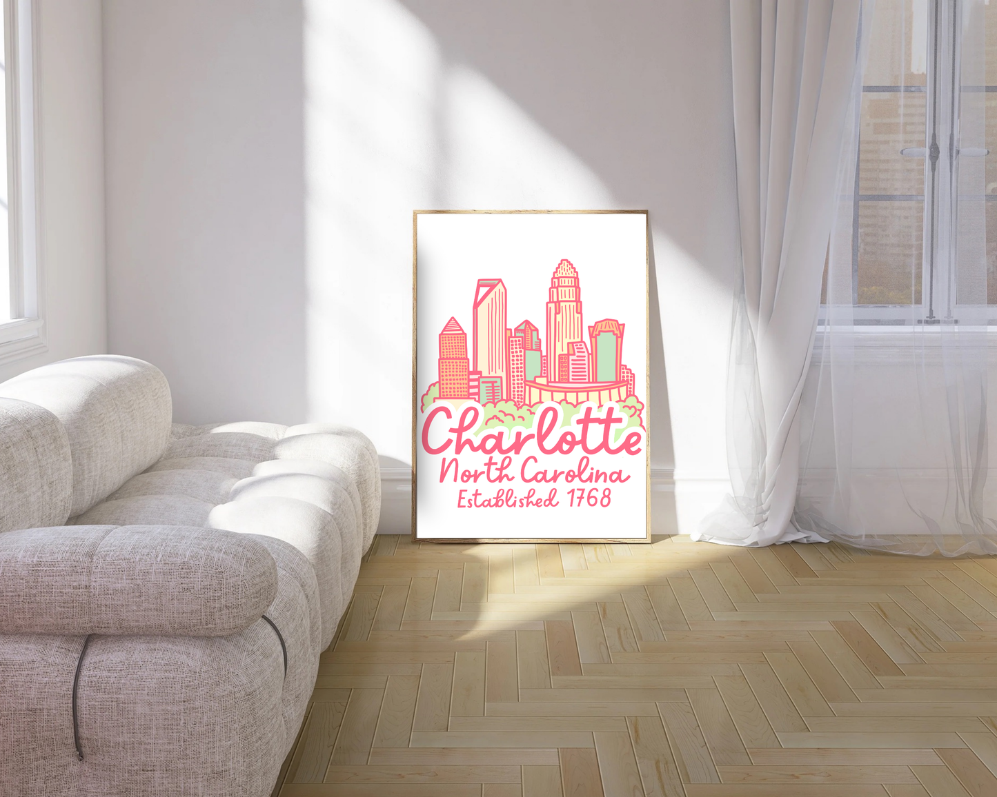 Charlotte Skyline Print