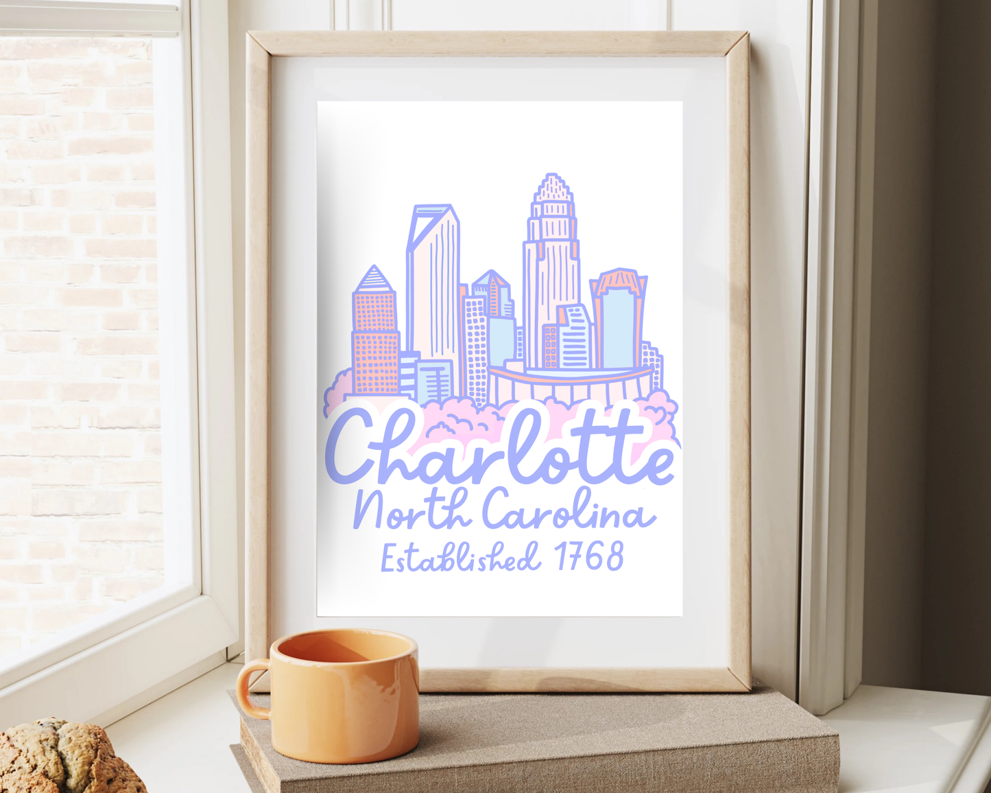 Charlotte Skyline Print