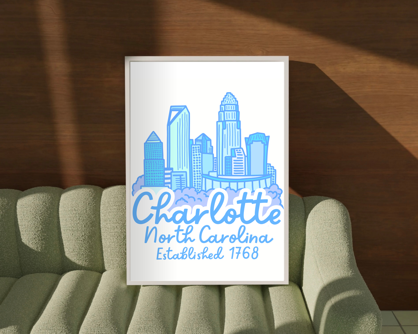 Charlotte Skyline Print