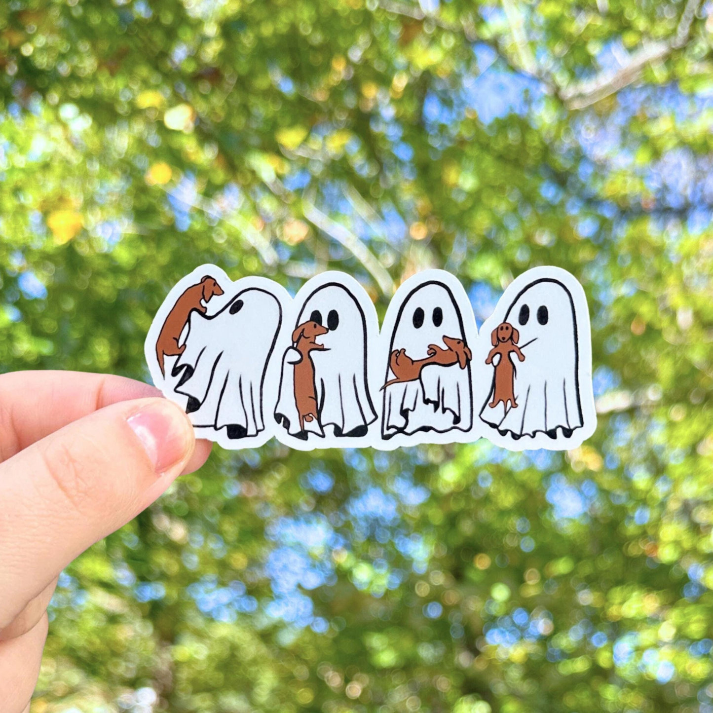 Dachshund Ghost Sticker