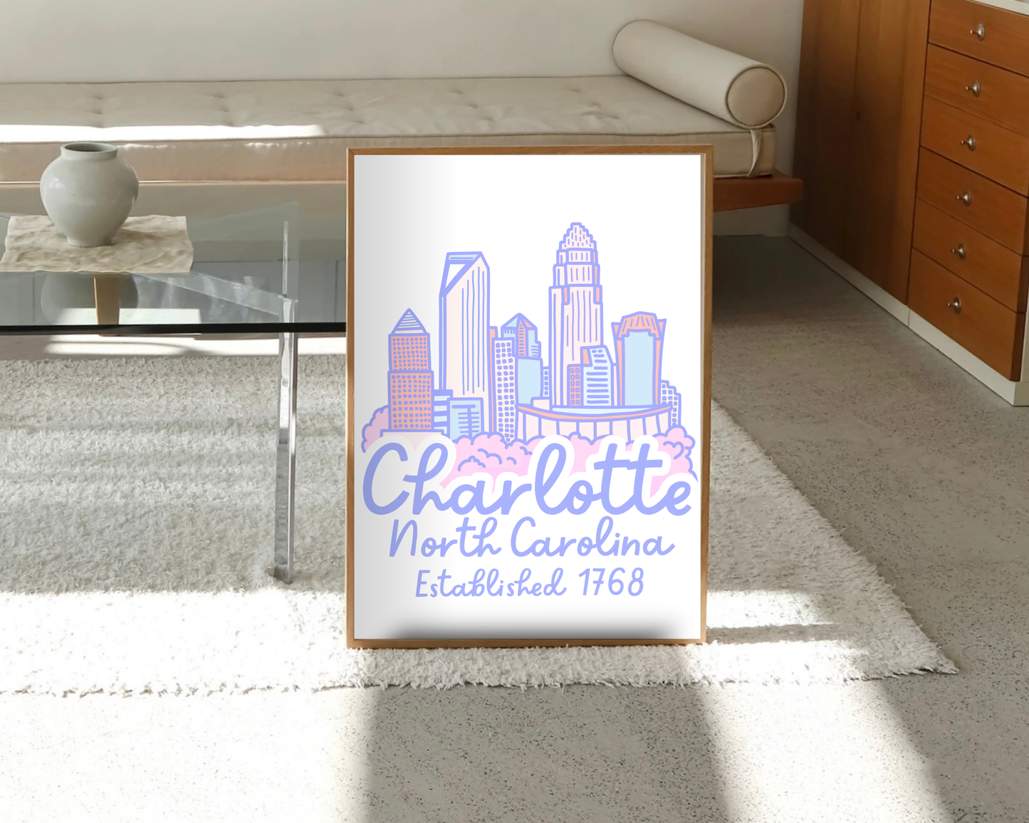 Charlotte Skyline Print