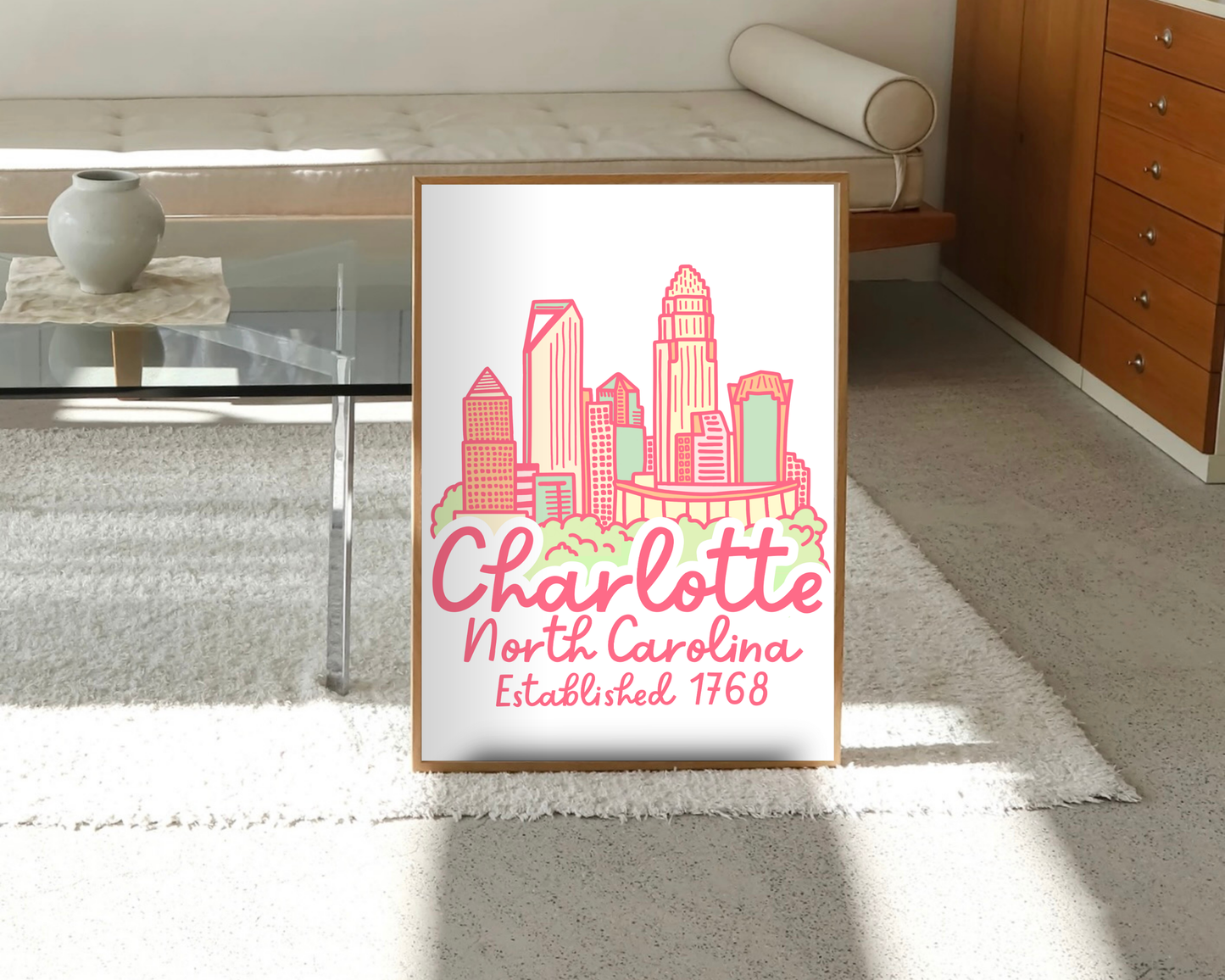 Charlotte Skyline Print