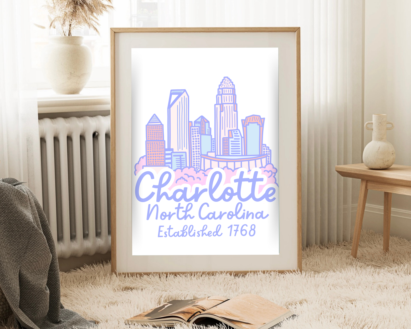 Charlotte Skyline Print