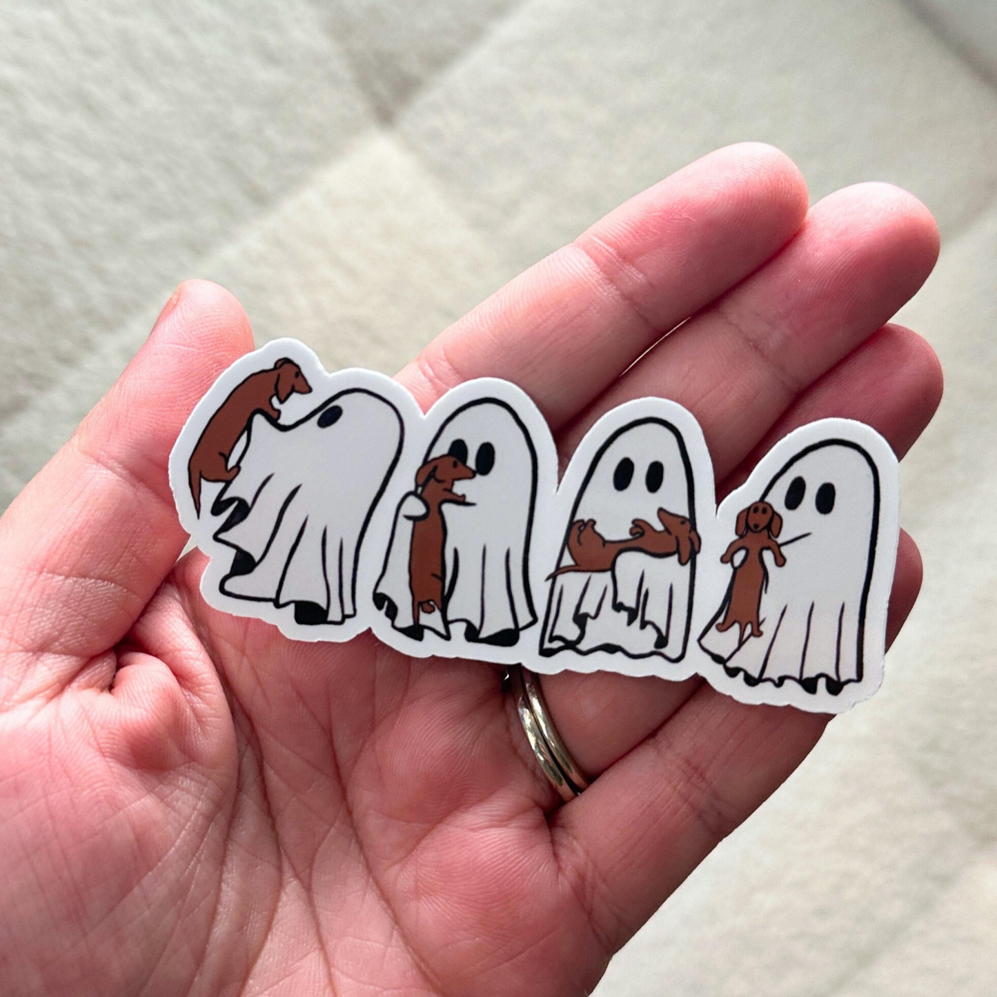 Dachshund Ghost Sticker