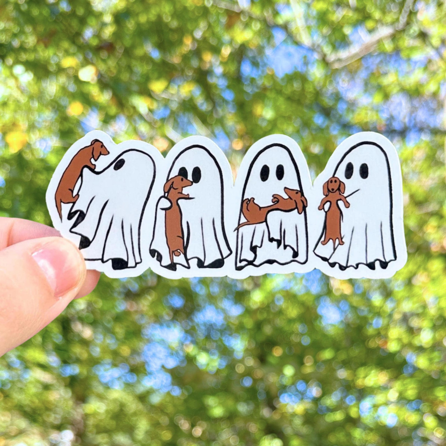 Dachshund Ghost Sticker