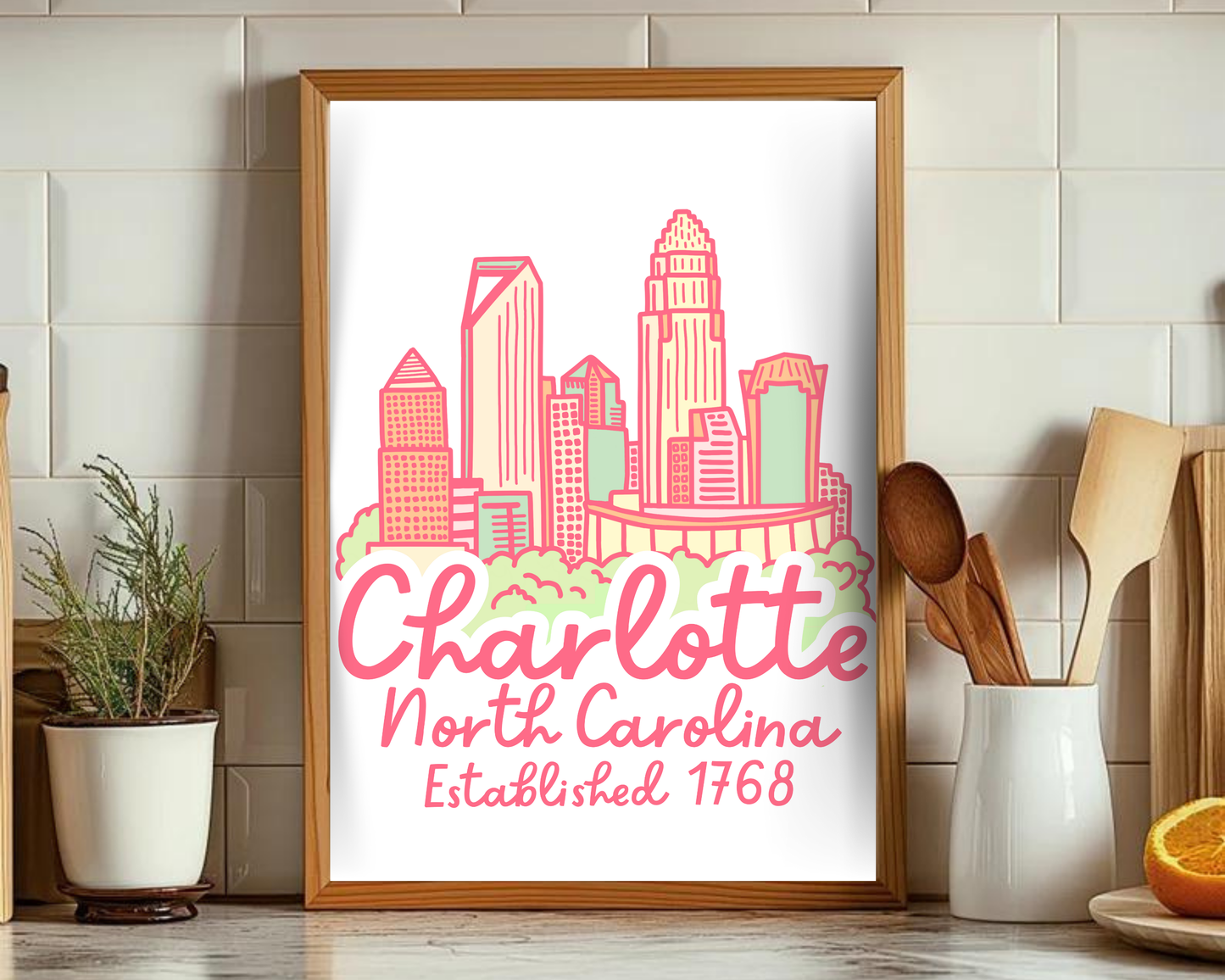 Charlotte Skyline Print