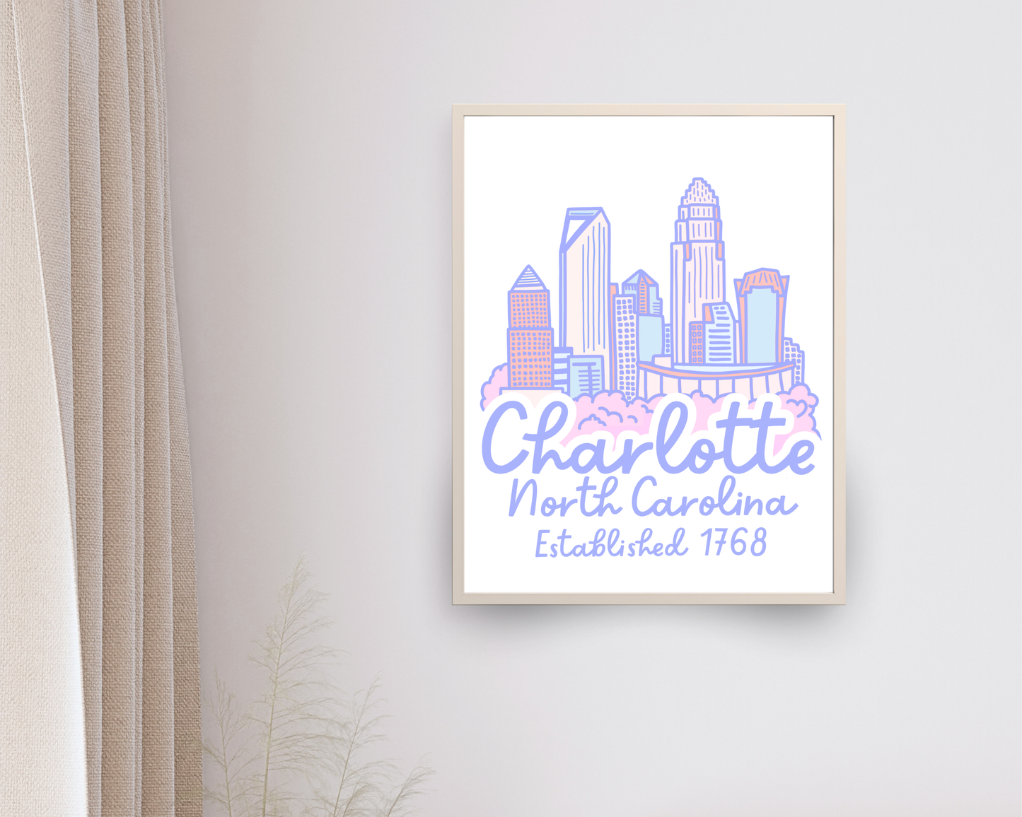 Charlotte Skyline Print