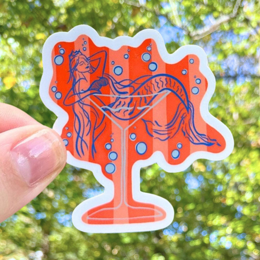 Martini Mermaid Sticker