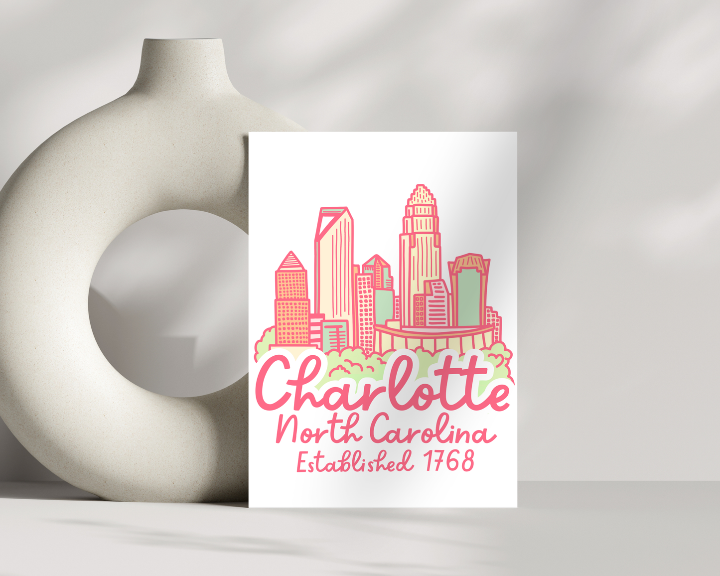 Charlotte Skyline Print