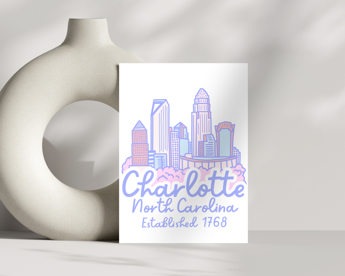 Charlotte Skyline Print