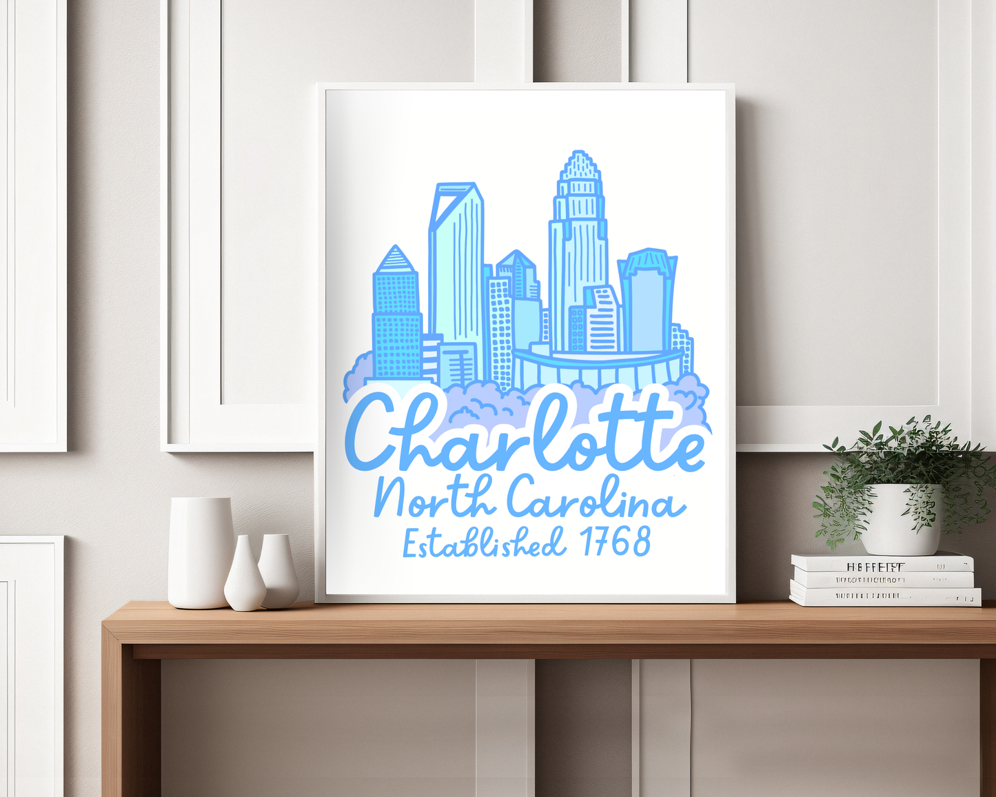 Charlotte Skyline Print