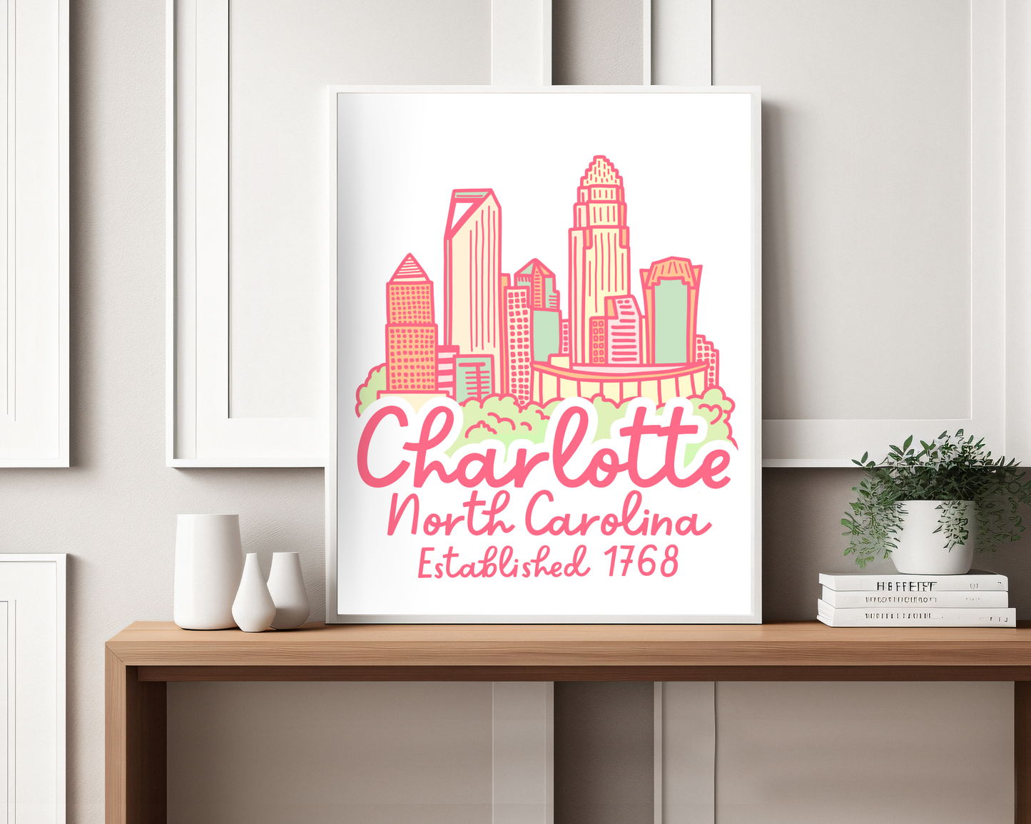 Charlotte Skyline Print