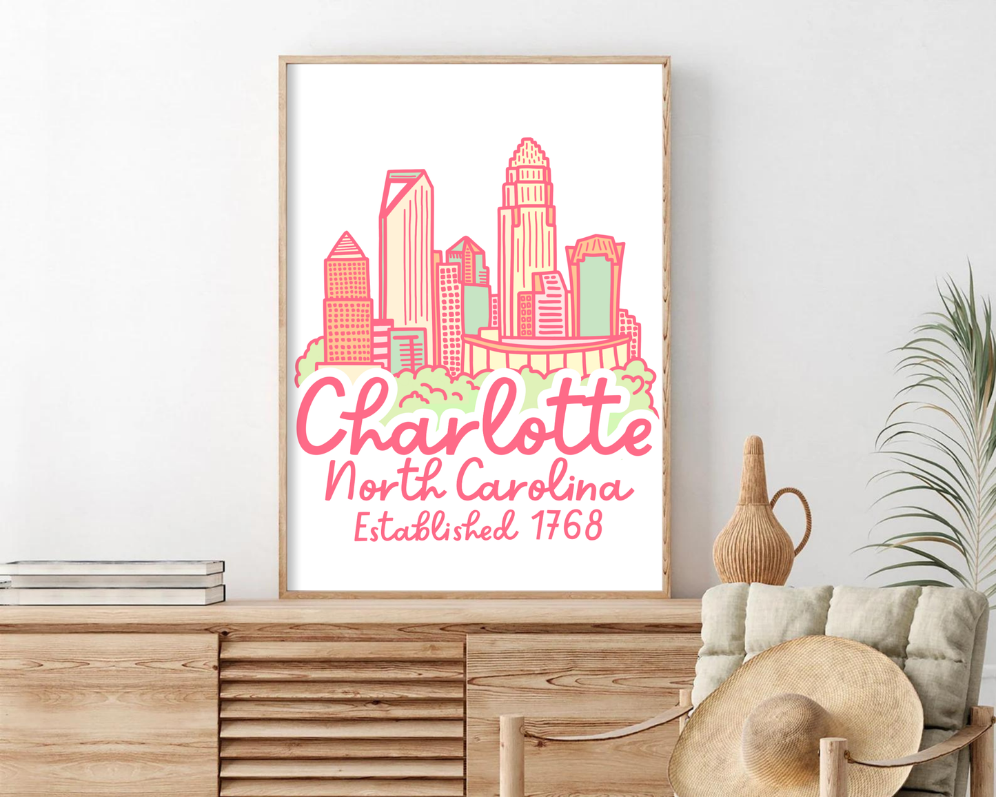 Charlotte Skyline Print