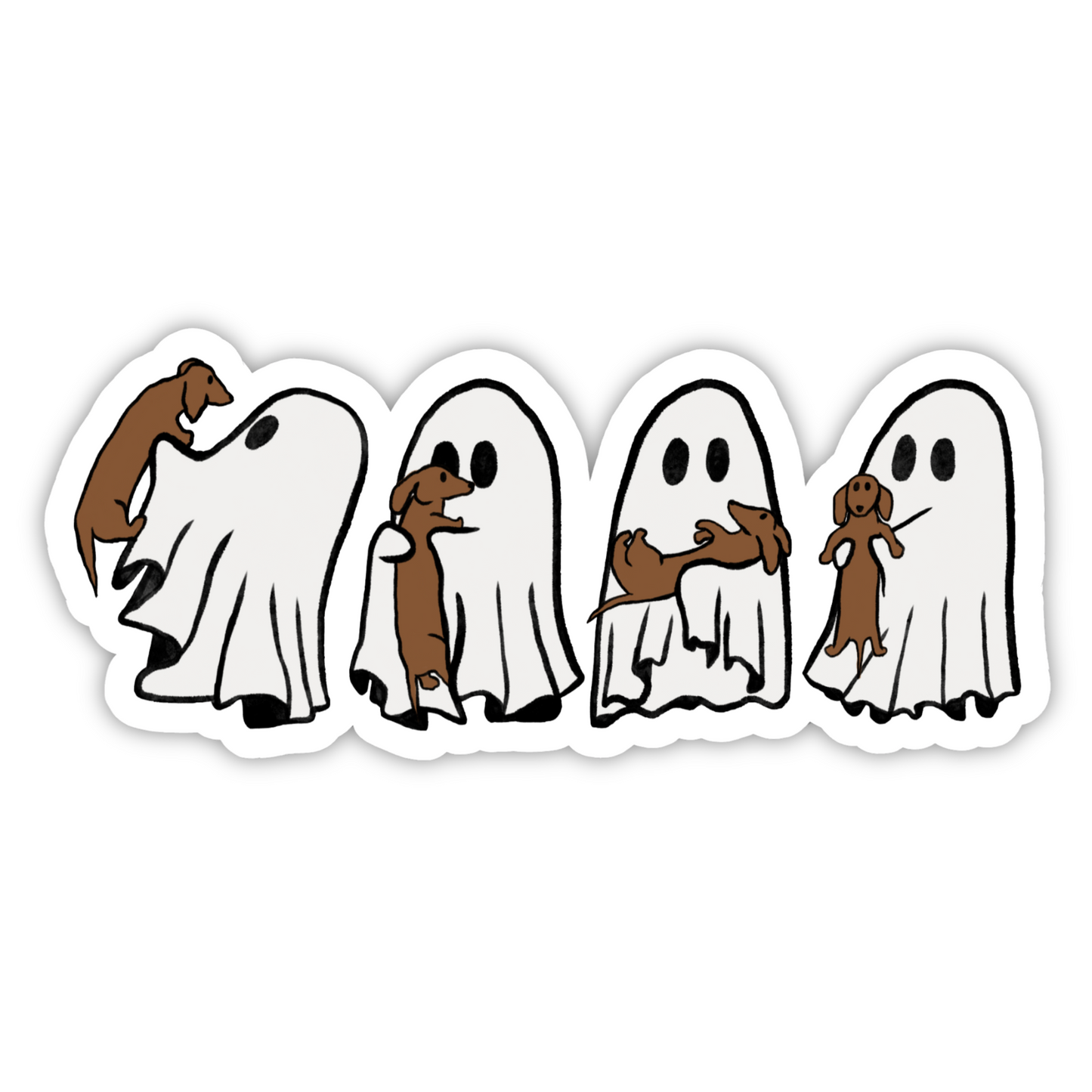 Dachshund Ghost Sticker
