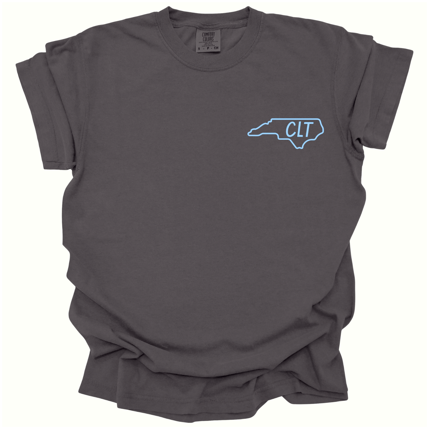 Blue Charlotte Skyline Tee - Front and Back