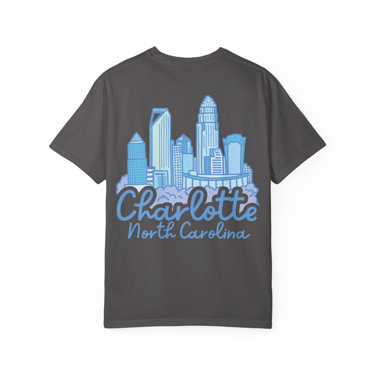 Blue Charlotte Skyline Tee - Front and Back