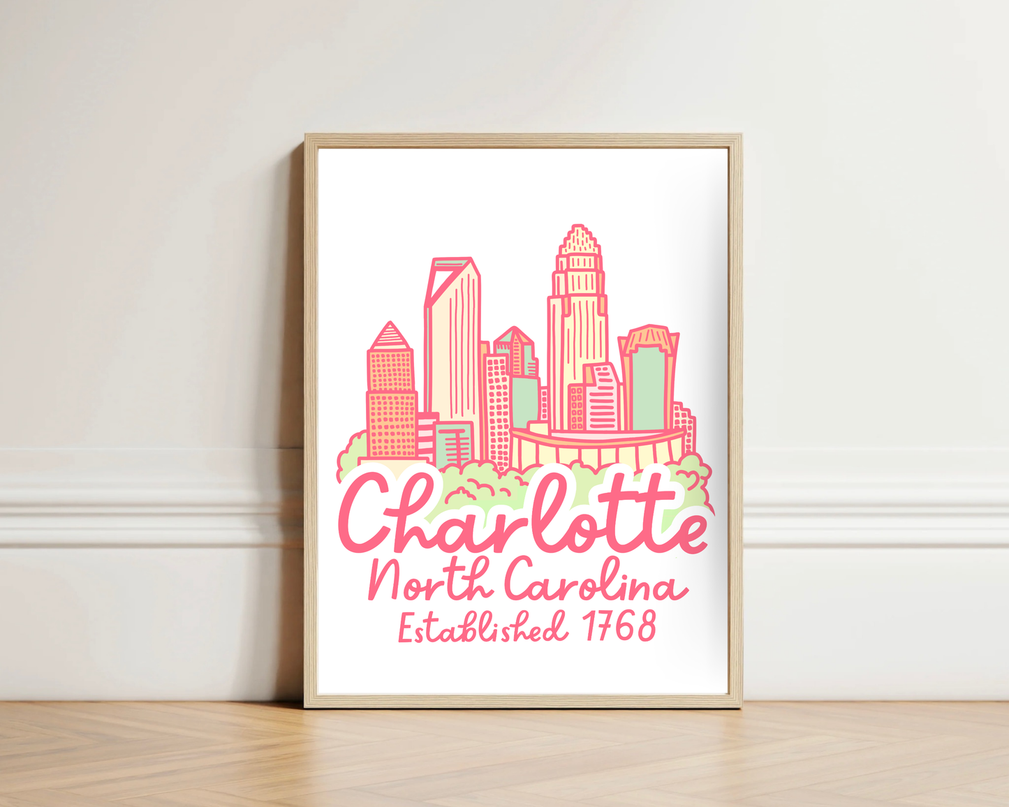 Charlotte Skyline Print
