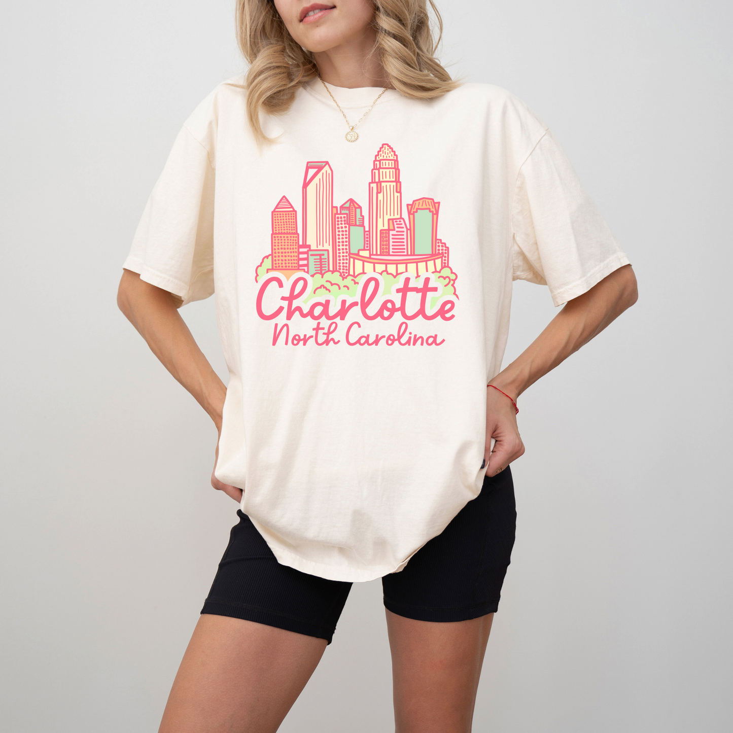 Pink Charlotte Skyline Tee