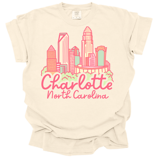 Pink Charlotte Skyline Tee