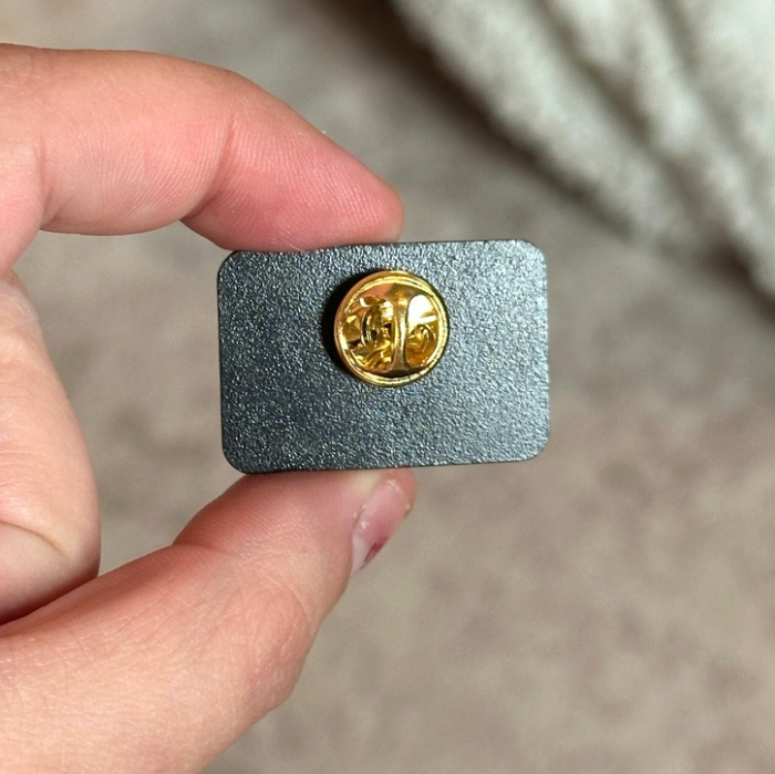 White Man Enamel Pin