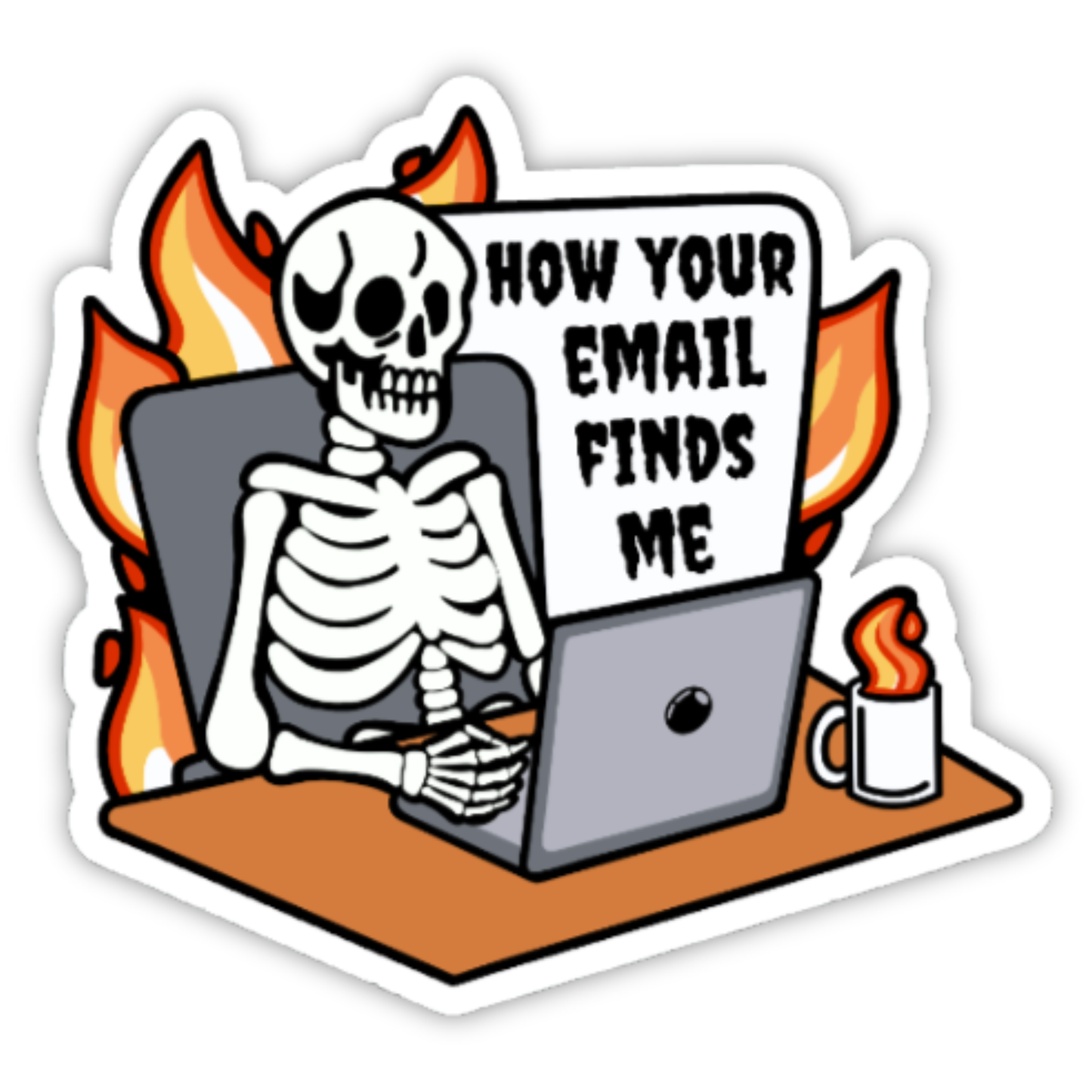 Office Skeleton Sticker