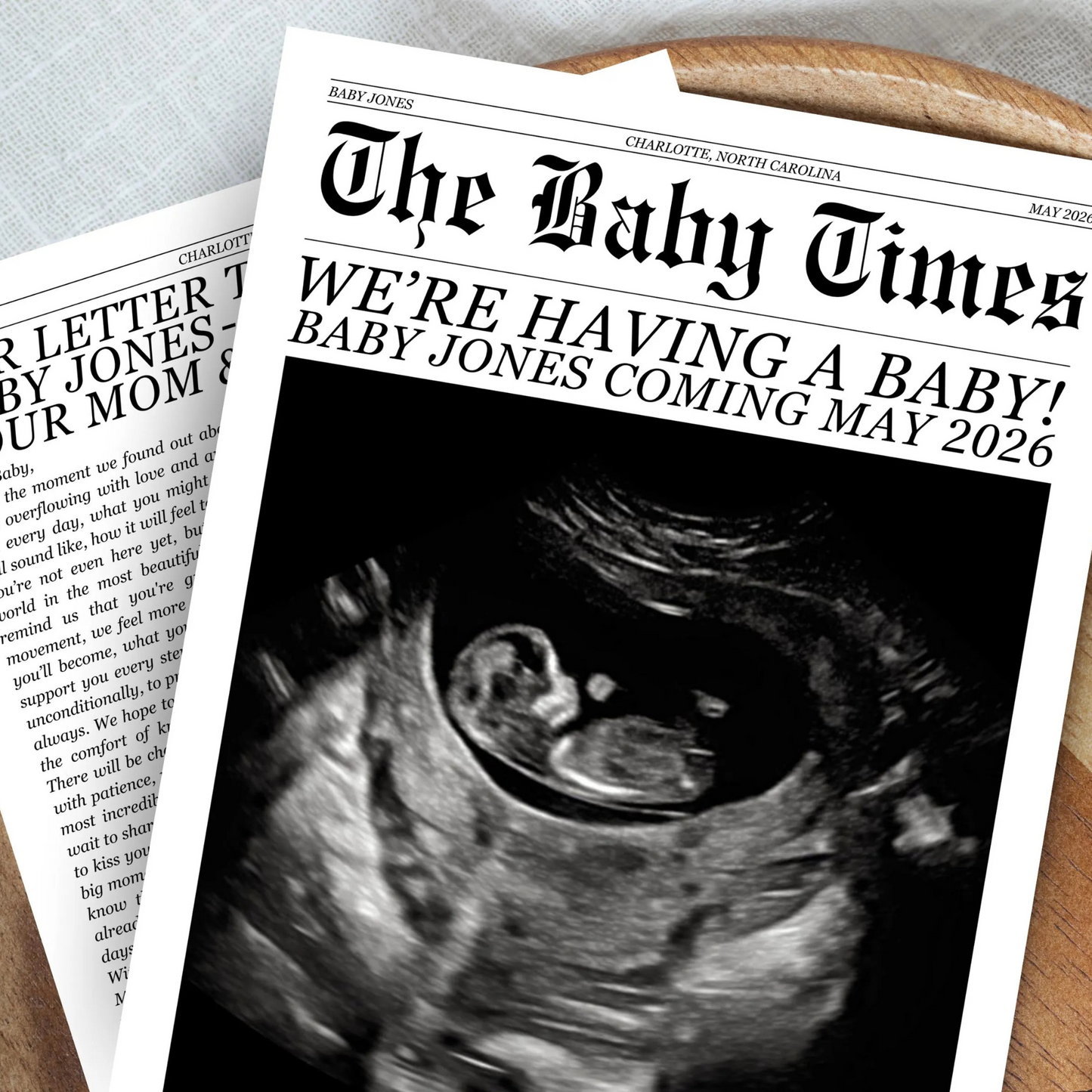 Custom Pregnancy Announcement Newspaper