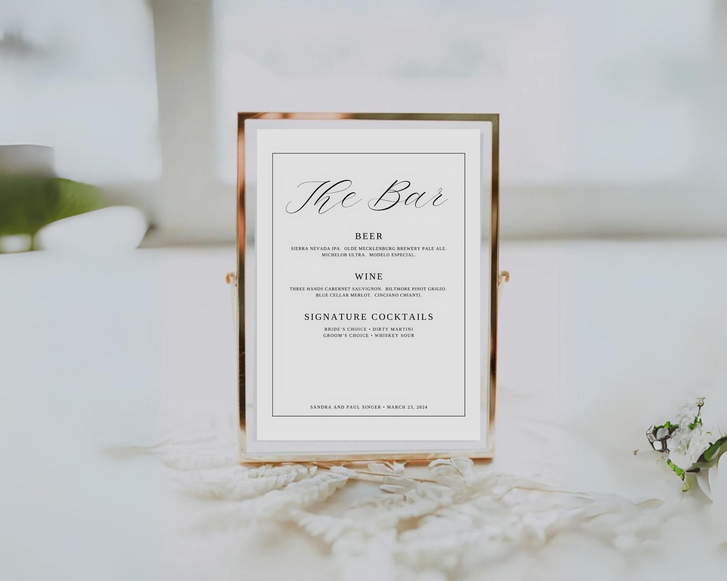 Custom Bar Menu Sign