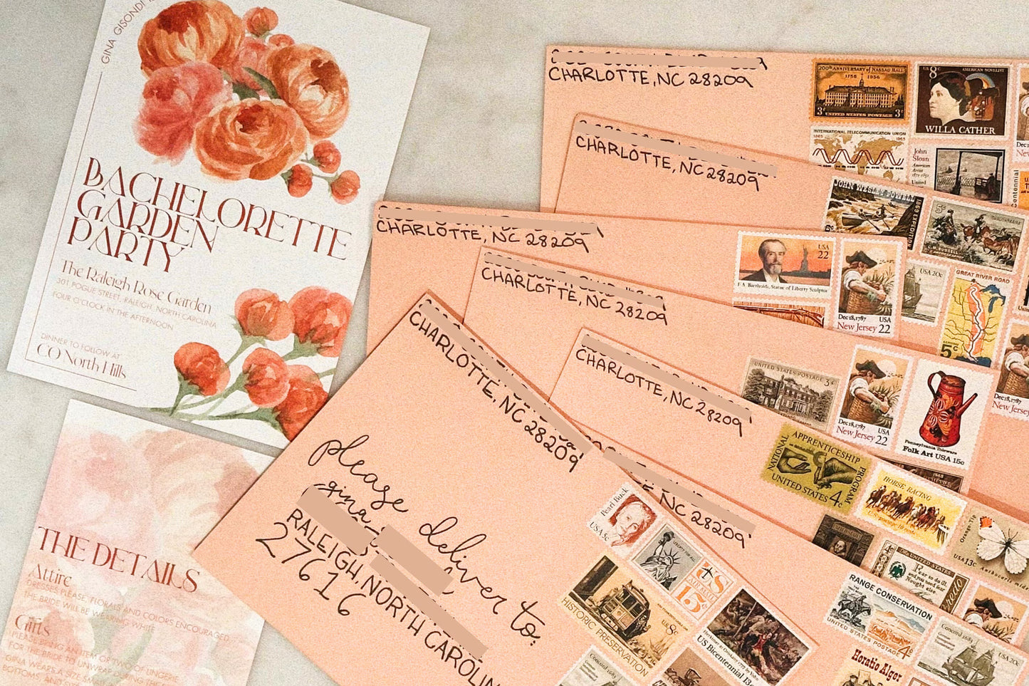 Floral Invitation and Details Card