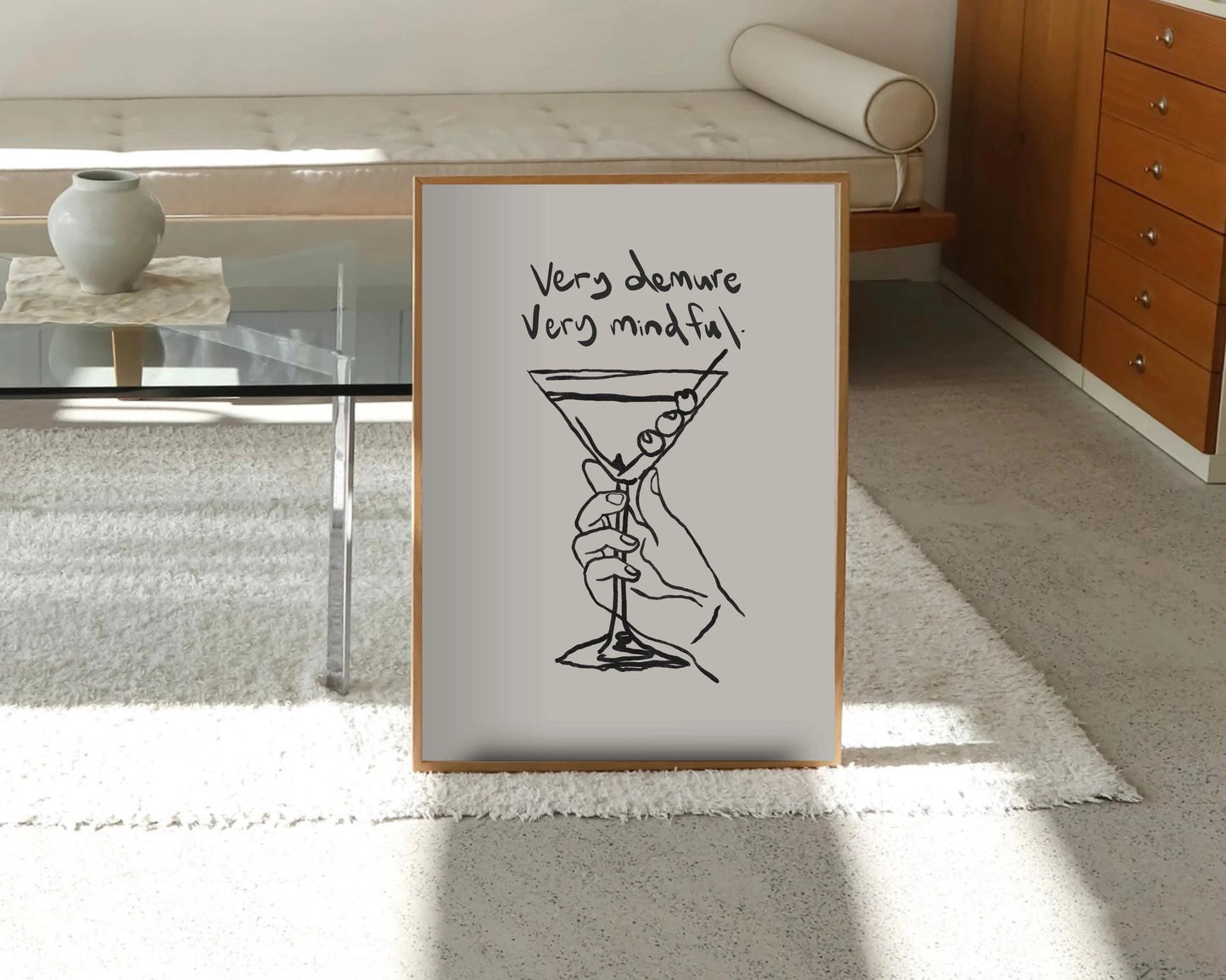Demure and Mindful Martini Print
