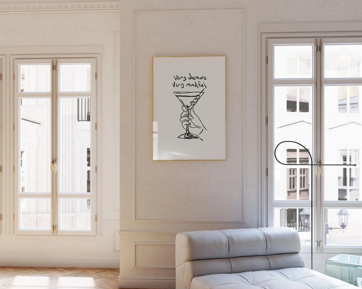 Demure and Mindful Martini Print