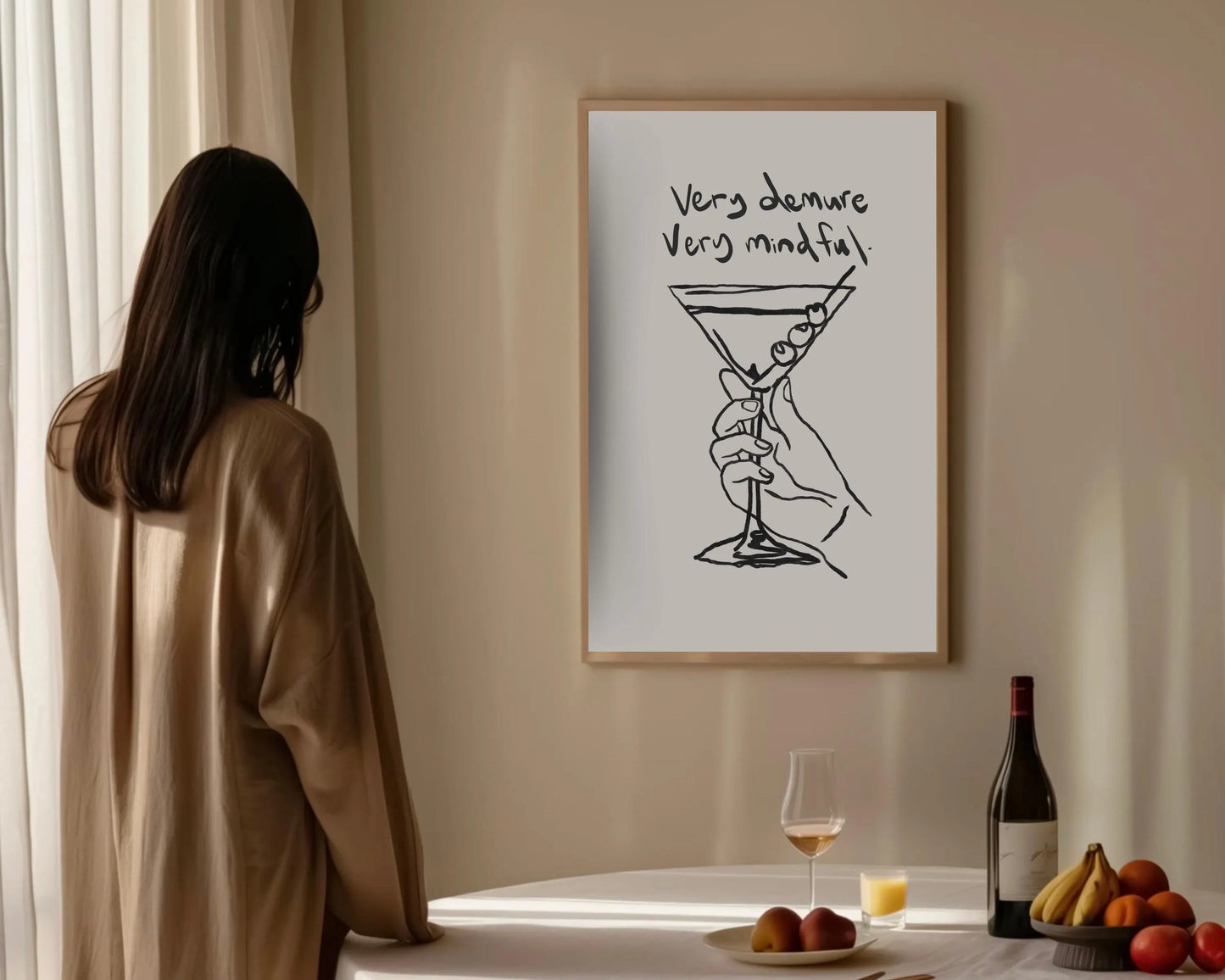 Demure and Mindful Martini Print