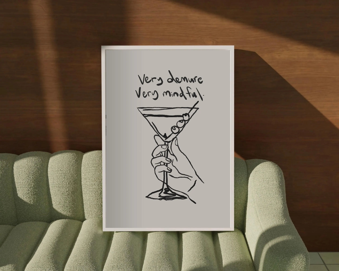 Demure and Mindful Martini Print