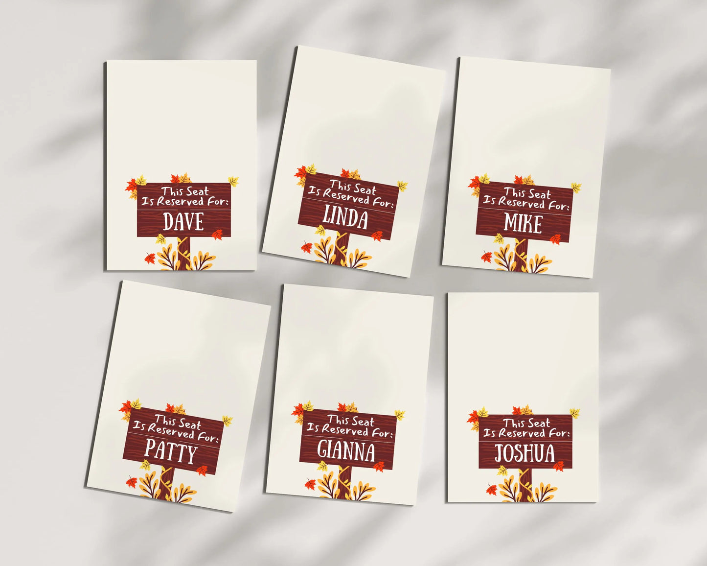 Personalized Thanksgiving Place Cards- Style 05