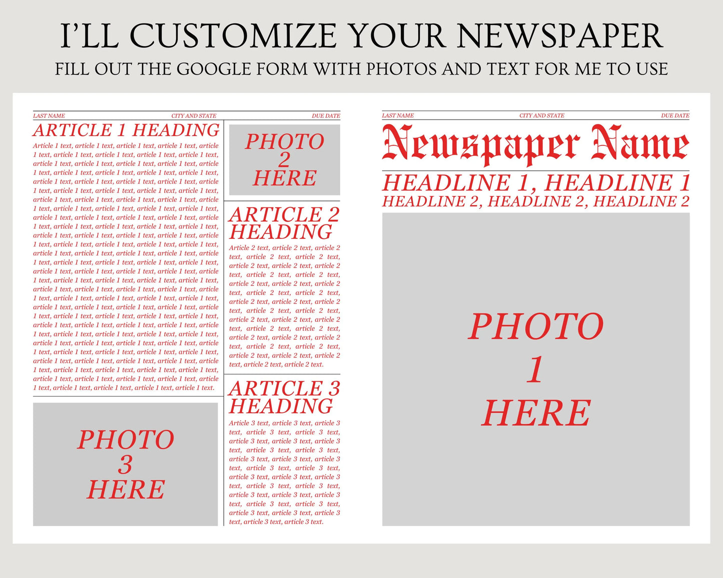 Custom Pregnancy Announcement Newspaper