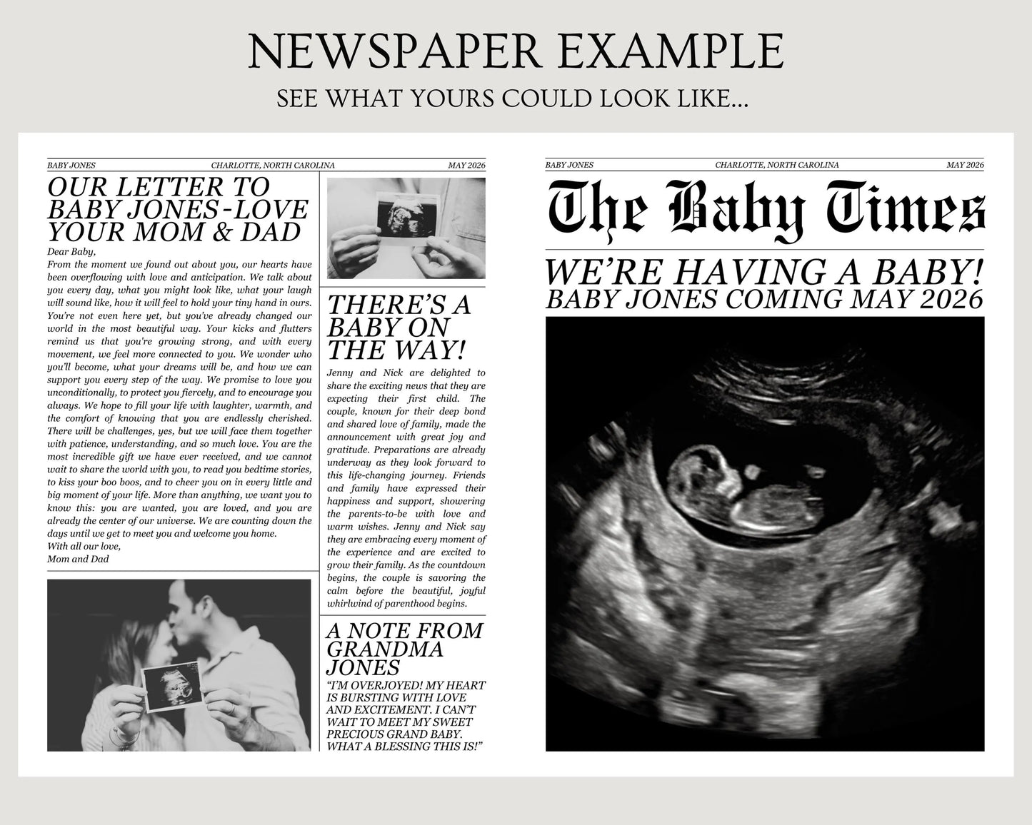 Custom Pregnancy Announcement Newspaper