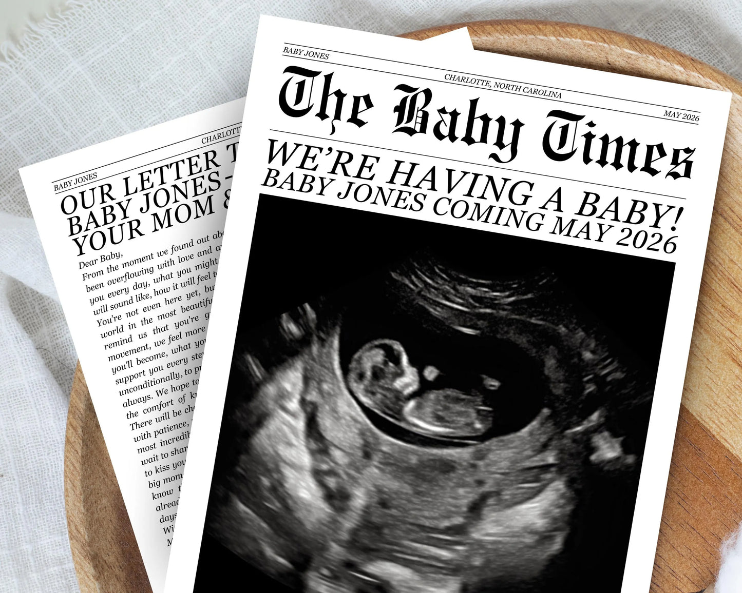 Custom Pregnancy Announcement Newspaper