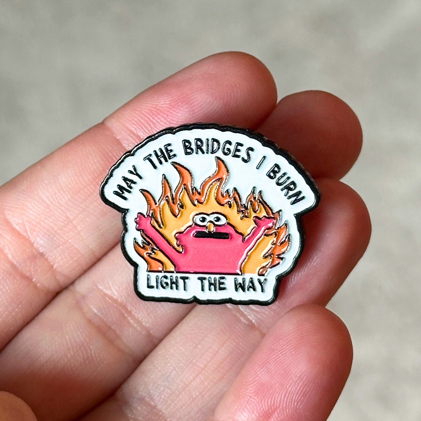 Burned Bridges Enamel Pin