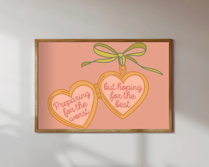 Hoping For The Best Locket Print