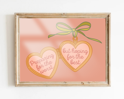 Hoping For The Best Locket Print