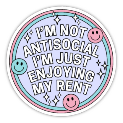 I'm Not Antisocial Sticker