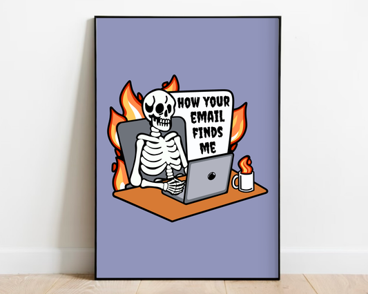 Office Skeleton Print