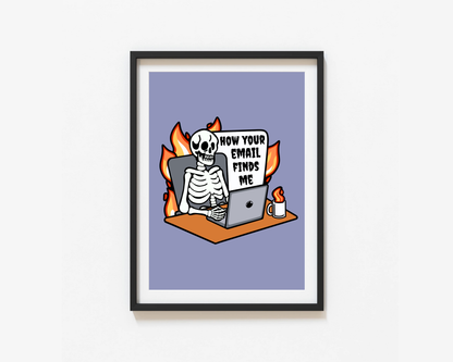 Office Skeleton Print