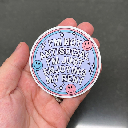 I'm Not Antisocial Sticker